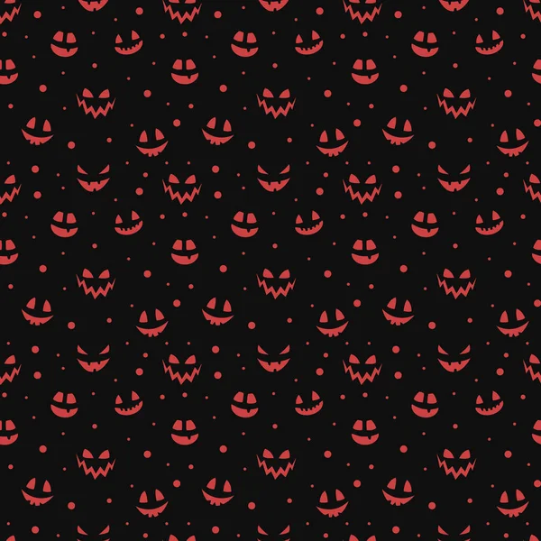 Patrón Halloween Con Cara Divertida Linterna Calabaza Vector — Vector de stock