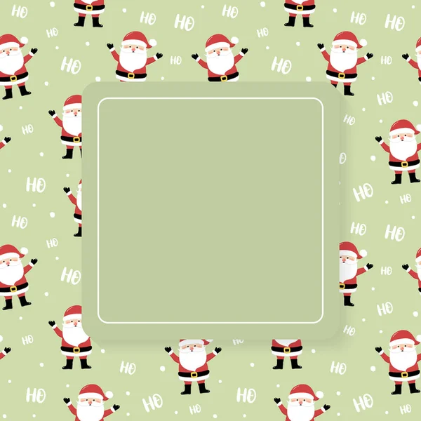 Cartão Vazio Com Feliz Papai Noel Conceito Natal Vetor — Vetor de Stock
