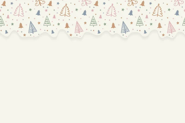 Konzept Eines Leeren Hintergrundes Mit Handgezeichneten Bäumen Weihnachtsdesign Vektor — Stockvektor