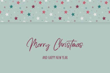Yıldızlı Xmas tebrik kartı. Noel tasarımı. Vektör