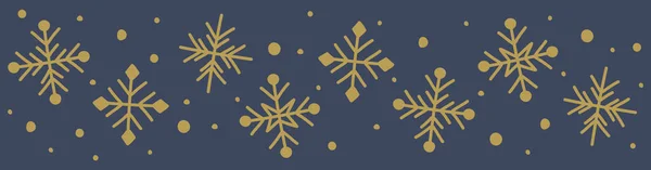 Рождественское Знамя Нарисованными Вручную Снежинками Вектор — стоковый вектор