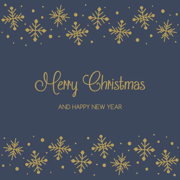 Elle çizilmiş kar taneleri ve dilekleri olan bir Noel kartı. Vektör