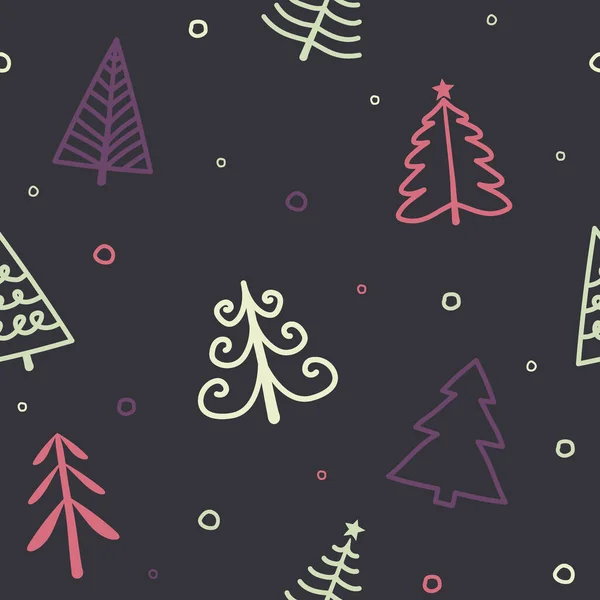 Noel Ağaçlarıyla Kusursuz Bir Desen Kavramı Xmas Geçmişi Vektör — Stok Vektör