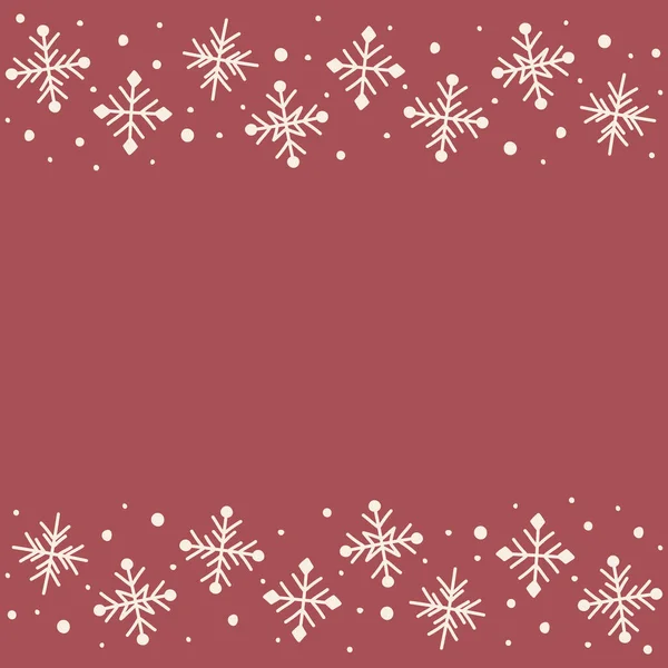 Рождественский Фон Нарисованными Вручную Снежинками Вектор — стоковый вектор