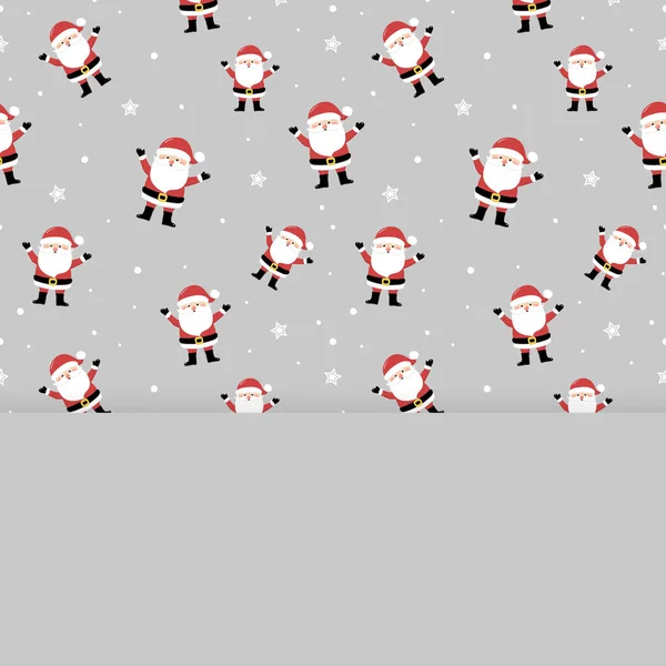 Prázdná Karta Šťastným Santa Clausem Vánoční Nápad Vektor — Stockový vektor