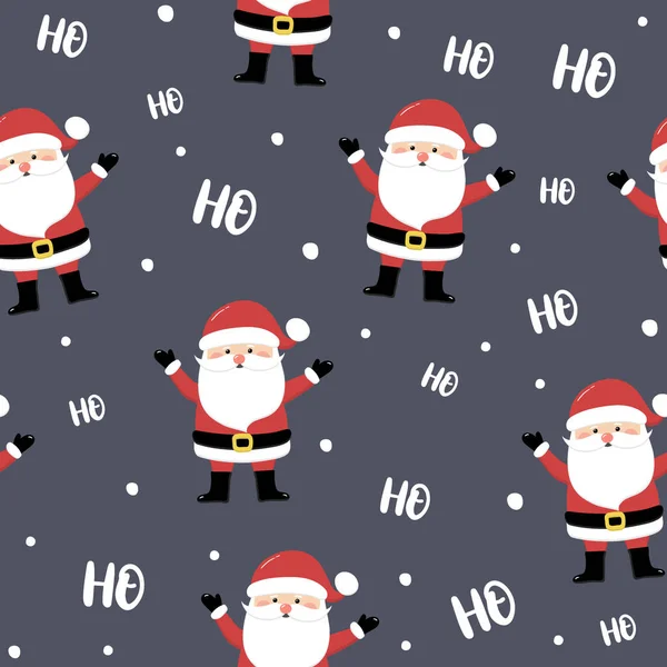 Christmas Pattern Smiley Santa Claus Xmas Wrapping Paper Concept Vector — Stock Vector