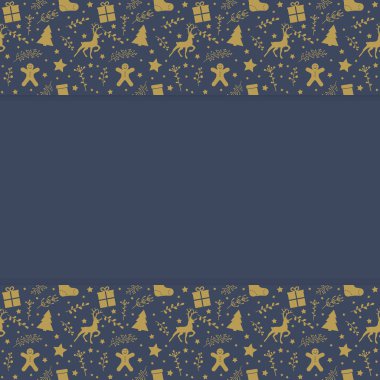 Noel süslemeleri olan bir arkaplan tasarımı. Vektör