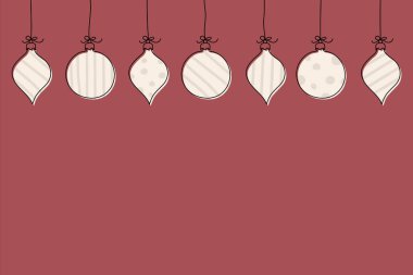 Noel arkaplanı elle çizilmiş mücevherlerle dolu. Vektör