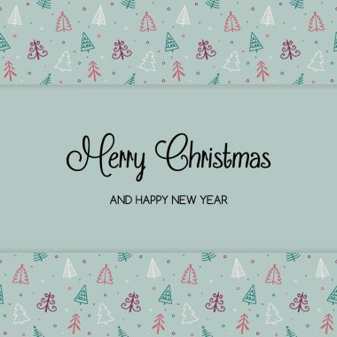 Noel ağaçlı tebrik kartı kavramı. Vektör