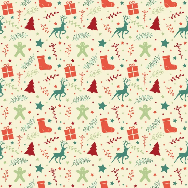 Noel desenli, şenlikli süsler. Xmas ambalaj kağıdı konsepti. Vektör