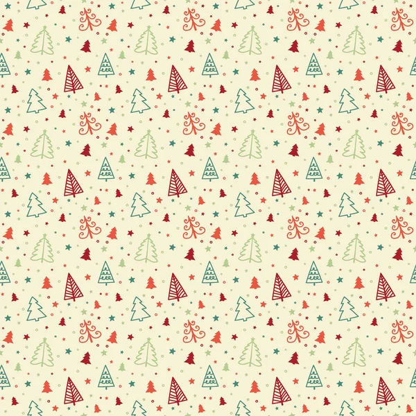 クリスマスツリーとシームレスなパターン パノラマヘッダー ベクトル — ストックベクタ