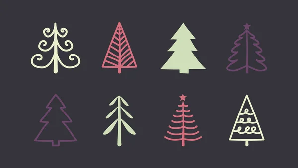 Çizimi Noel Ağaçları Konlar Vektör — Stok Vektör