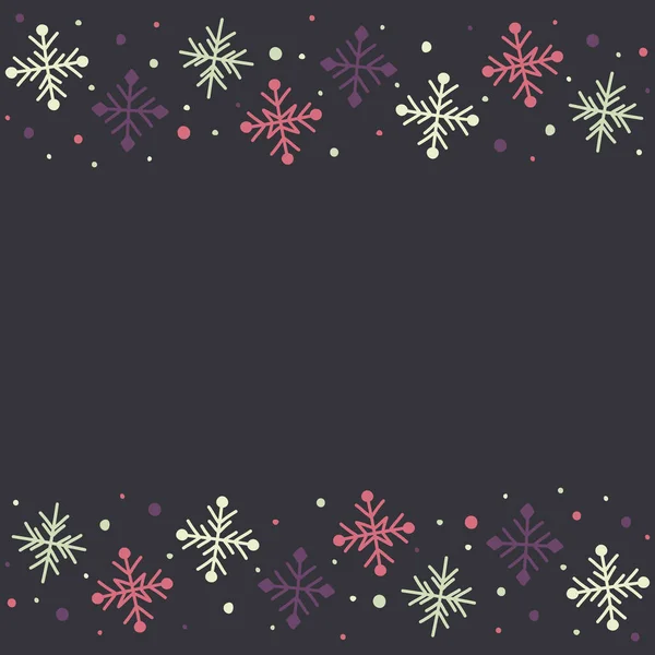 Vánoční Pozadí Ručně Kreslené Sněhové Vločky Vánoční Design Vektor — Stockový vektor