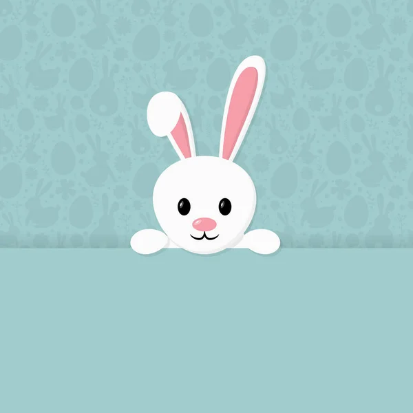 コピースペース付きイースターポスター 幸せなウサギとポスター ベクトル — ストックベクタ