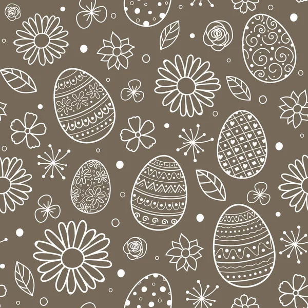 Desenho Modelo Com Ovos Easter Flores Vetor — Vetor de Stock
