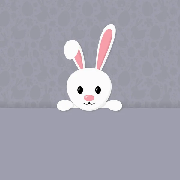 Easter Background Happy Bunny Poster Copyspace Vector — Stock Vector