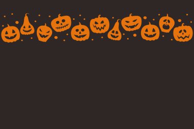 Background with creepy pumpkins. Halloween card. Vector