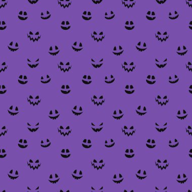 Komik kabak suratlı Cadılar Bayramı şablonu. Duvar kağıdı. Vektör