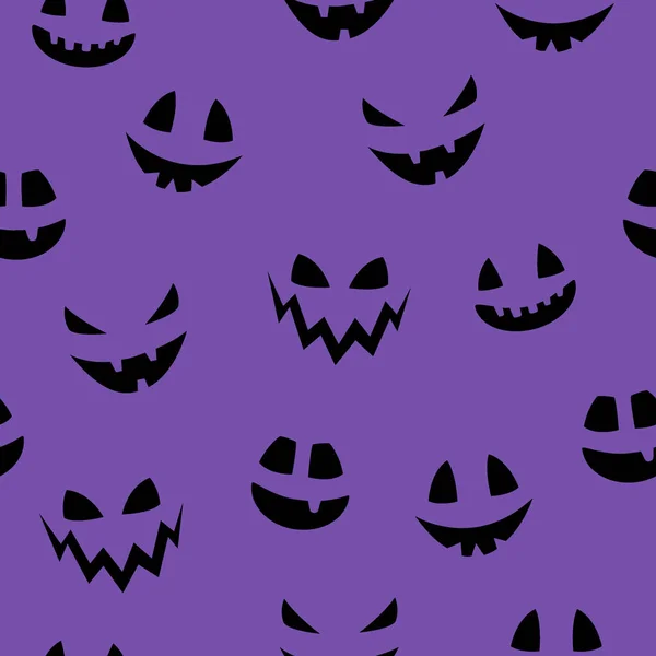 Patrón Halloween Con Cara Divertida Linterna Calabaza Vector — Vector de stock