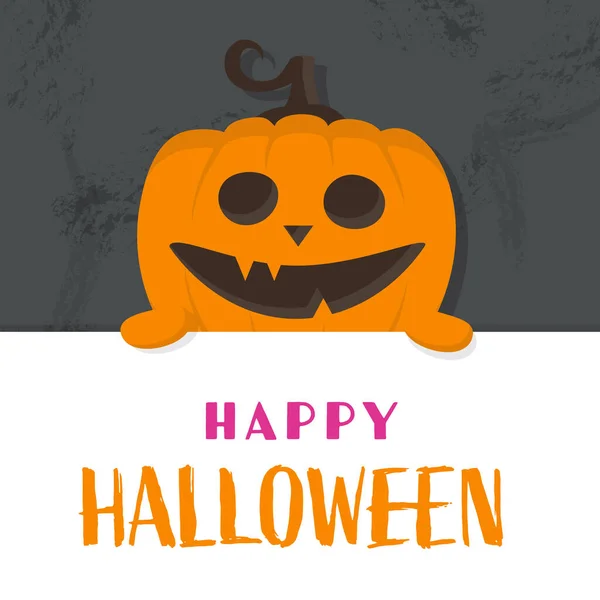 Concept Halloween Card Creepy Pumpkin Vector Illustration —  Vetores de Stock