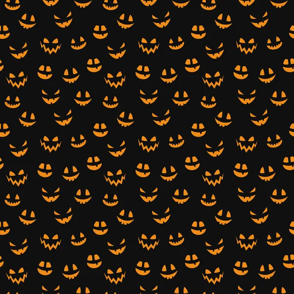 Textura Divertida Halloween Con Cara Divertida Calabaza Patrón Sin Costuras — Vector de stock