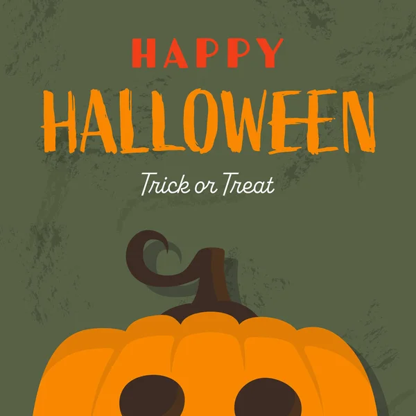 Cartel Halloween Con Calabaza Espeluznante Ilustración Vectorial — Archivo Imágenes Vectoriales