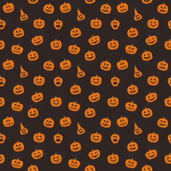 Halloween Patroon Met Griezelige Pompoenen Naadloze Textuur Vector — Stockvector