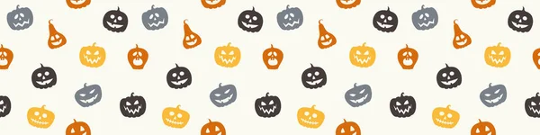 Halloween Banner Med Roliga Pumpor Bakgrund Vektor — Stock vektor