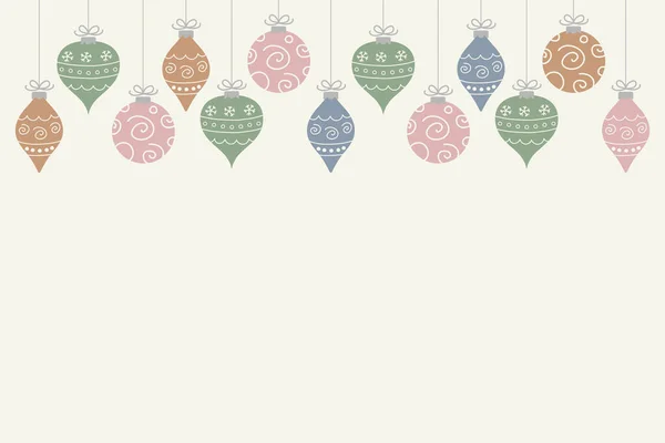 Висячі Різдвяні Кульки Тло Копійкою Векторні Ілюстрації — стоковий вектор
