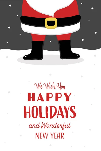 Χειροποίητος Άγιος Βασίλης Σχεδίαση Χριστουγεννιάτικης Κάρτας Εικονογράφηση Διανύσματος — Διανυσματικό Αρχείο
