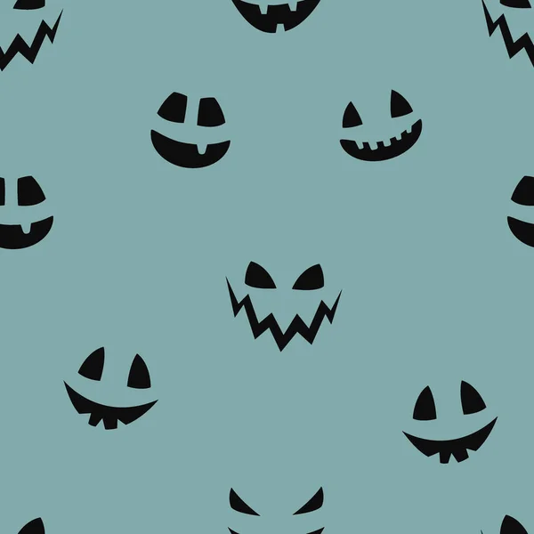 Halloween Pattern Funny Pumpkin Face Wallpaper Vector — Stock Vector