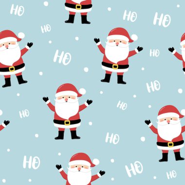 Noel Baba 'yla Noel deseni. Duvar kağıdı konsepti. Vektör