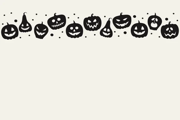 Background Creepy Pumpkins Halloween Card Vector — Stock Vector