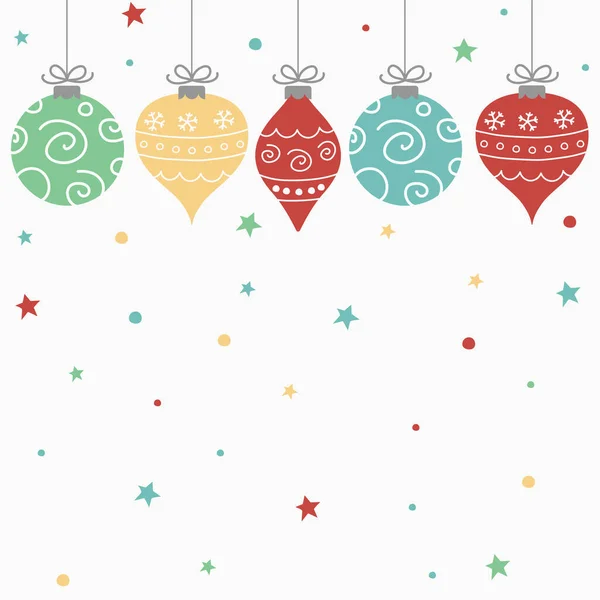 Hängende Weihnachtskugeln Hintergrund Mit Ornamenten Vektorillustration — Stockvektor