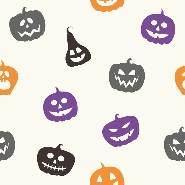 Design Von Halloween Muster Mit Lustigen Kürbislaternen Vektor — Stockvektor