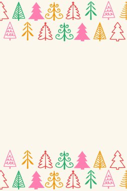 El yapımı dekorasyonlar. Ağaçlı Noel arkaplanı. Vektör illüstrasyonu