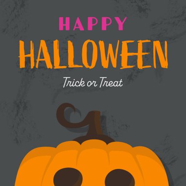 Korkunç balkabaklı Cadılar Bayramı posteri. Vektör illüstrasyonu