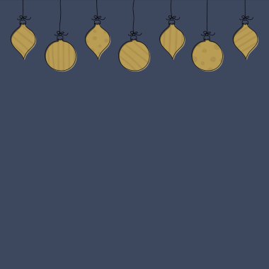 El çizimi takılar olan boş bir arkaplan kavramı. Noel tasarımı. Vektör