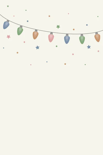 Cordón Luces Navidad Colores Fondo Con Adornos Ilustración Vectorial — Vector de stock