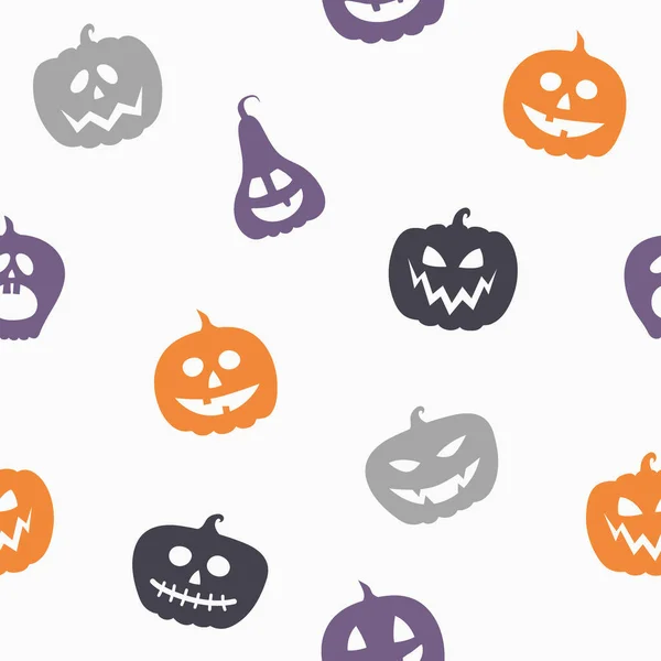 Patrón Halloween Con Calabazas Espeluznantes Textura Perfecta Vector — Archivo Imágenes Vectoriales