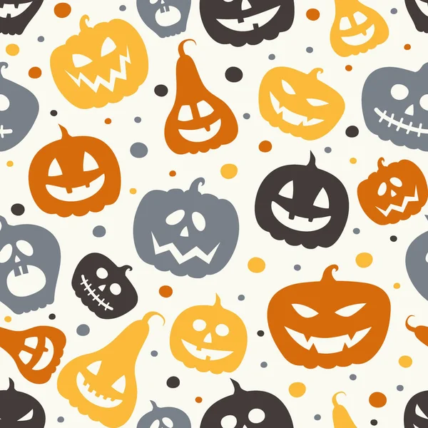 Design Padrão Halloween Com Lanternas Abóbora Engraçadas Vetor — Vetor de Stock