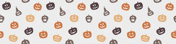 Design Halloween Pattern Funny Pumpkin Lanterns Banner Vector — Stock Vector