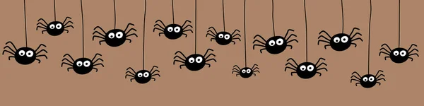 Vlajka Legračními Pavouky Halloween Design Vektor — Stockový vektor