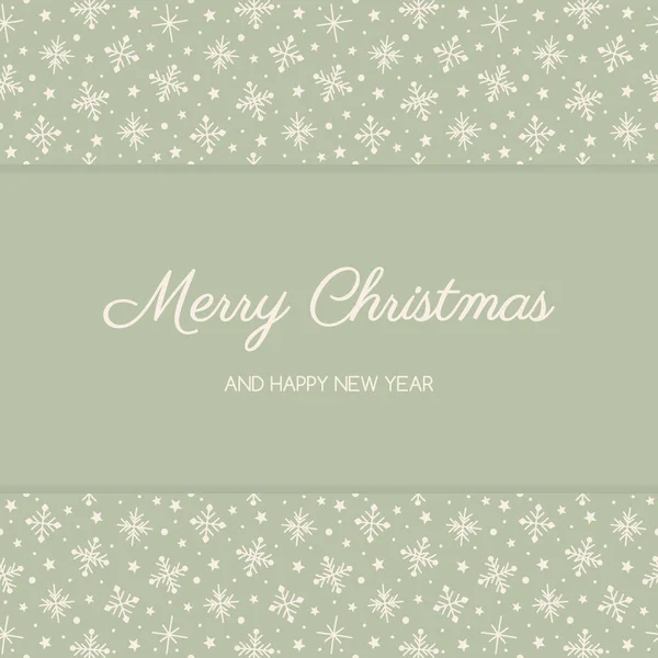 Carte Voeux Noël Avec Flocons Neige Design Noël Vecteur — Image vectorielle