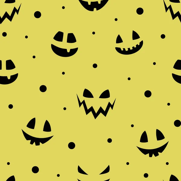 Patrón Halloween Con Cara Calabaza Divertida Fondo Pantalla Vector — Archivo Imágenes Vectoriales