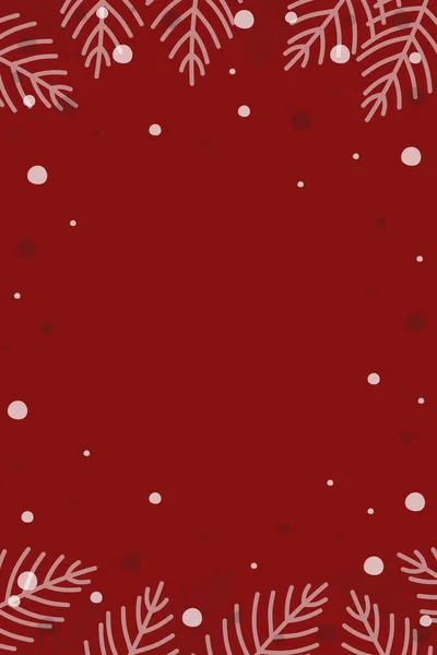 Branches Noël Dessinées Main Mise Page Une Carte Voeux Illustration — Image vectorielle