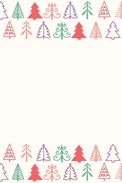 Hand Drawn Decorations Christmas Background Trees Vector Illustration — Stock Vector