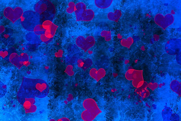 Día de San Valentín en 3D azul y rojo — Foto de Stock