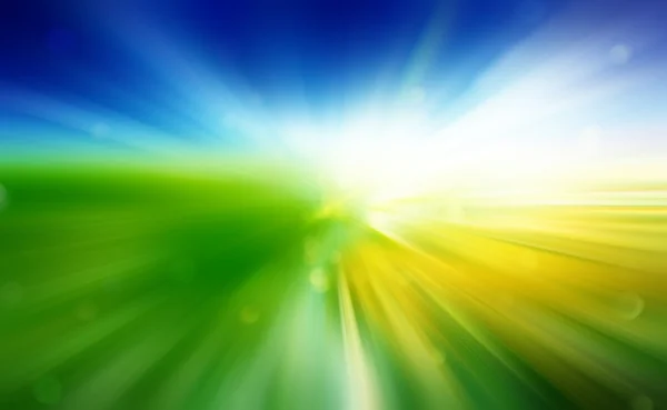 Groen veld en blauwe lucht met witte wolk — Stockfoto