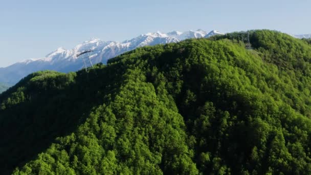 Nord Kaukasus Aibga Ryggen Ved Våren Utsikt Fra Luftfartøy – stockvideo